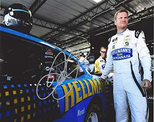 Autographed 2019 Dale Earnhardt Jr. #8 Hellmanns Racing Darlington Throwback Garage Area (Xfinity Series Race) Jr Motorsports Signed Collectible Picture 8X10 Inch Nascar Glossy Photo With Coa 1