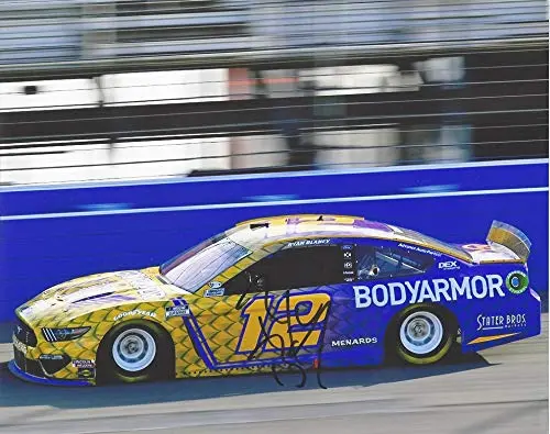 Autographed 2020 Ryan Blaney #12 Bodyarmor Racing Kobe Bryant Tribute Car (Auto Club 400 At Fontana) Signed Collectible Picture 8X10 Inch Nascar Glossy Photo With Coa 1