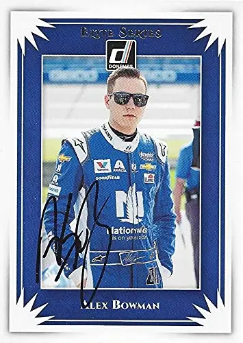 Autographed Alex Bowman 2020 Panini Donruss Racing Elite Series (#88 Nationwide Team) Hendrick Motorsports Insert Signed Collectible Nascar Trading Card With Coa 1