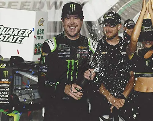 Autographed 2019 Kurt Busch #1 Monster Energy Team Kentucky Race Win (Victory Lane Celebration) Ganassi Team Signed Collectible Picture Nascar 8X10 Inch Glossy Photo With Coa 1
