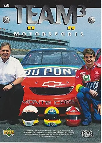 Autographed Jeff Gordon 1996 Collectors Choice Racing Team 3 (#24 Dupont Rainbow Warrior) Hendrick Motorsports Vintage Signed Collectible Nascar Trading Card With Coa 2