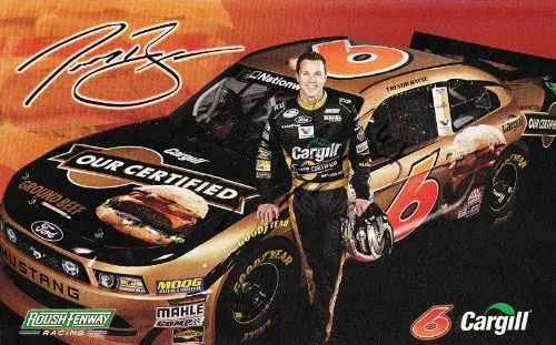Autographed 2013 Trevor Bayne #6 Cargill Beef (Roush Racing) Nationwide Series 5X8 Signed Nascar Hero Card W/Coa 1