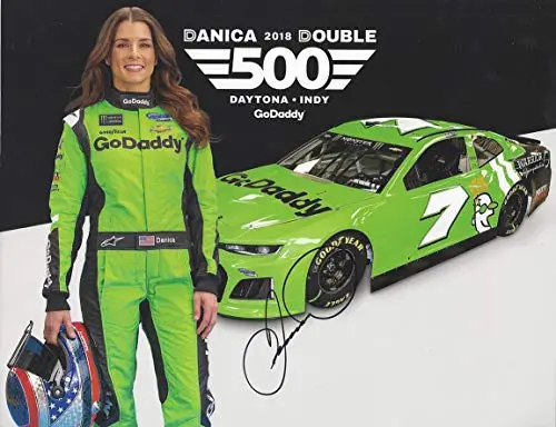 Autographed 2018 Danica Patrick #7 Godaddy Racing Danica Double Daytona 500 Car (Final Ride) Monster Energy Cup Series Signed Collectible Picture Nascar 9X11 Inch Hero Card Photo With Coa 1