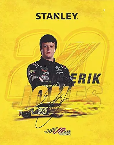 Autographed 2019 Erik Jones #20 Stanley Toyota Team (Joe Gibbs Racing) Monster Energy Cup Series Signed Collectible Picture Nascar 8X10 Inch Hero Card Photo With Coa 1