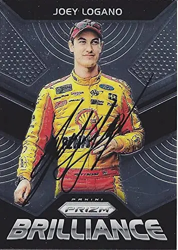 Autographed Joey Logano 2018 Panini Prizm Racing Brilliance (#22 Shell Pennzoil) Team Penske Monster Cup Series Insert Signed Nascar Collectible Trading Card With Coa 1
