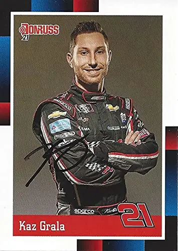 Autographed Kaz Grala 2021 Panini Donruss 1988 Retro (#21 Richard Childress Racing Team) Xfinity Series Signed Nascar Collectible Trading Card With Coa 1