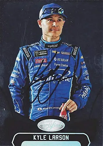 Autographed Kyle Larson 2018 Panini Certified Racing (#42 Credit One Bank Ganassi Team) Monster Cup Series Chrome Signed Nascar Collectible Trading Card With Coa 1