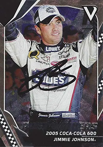 Autographed Jimmie Johnson 2018 Panini Victory Lane Racing Past Winners (2005 Coca Cola 600) Hendrick Motorsports Insert Signed Nascar Collectible Trading Card With Coa 1