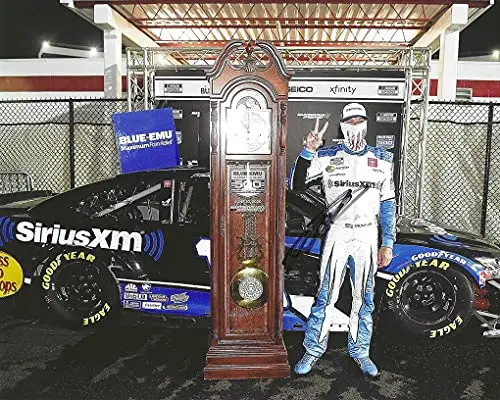 Autographed 2020 Martin Truex Jr. #19 Sirius Xm Radio Team Martinsville Race Win (Victory Lane Grandfather Clock) Joe Gibbs Racing Nascar Cup Series Signed Picture 8X10 Inch Glossy Photo With Coa 1