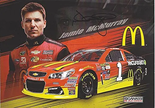 Autographed Jamie Mcmurray #1 Mcdonalds Racing (Chip Ganassi Team) Sprint Cup Series Signed Collectible Picture Nascar 6X10 Inch Hero Card Photo With Coa 1
