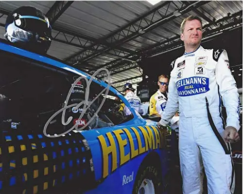 Autographed 2019 Dale Earnhardt Jr. #8 Hellmanns Racing Darlington Throwback Weekend Garage Area (Xfinity Series Race) Jr Motorsports Signed Collectible Picture 8X10 Inch Nascar Glossy Photo With Coa 1