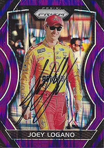 Autographed Joey Logano 2018 Panini Prizm Racing Rare Purple Prizm (#22 Pennzoil Penske Team) Insert Signed Nascar Collectible Trading Card With Coa 1