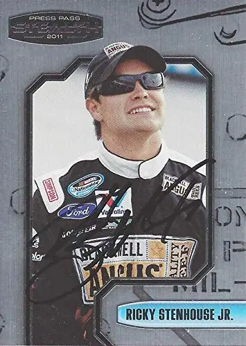 Autographed Ricky Stenhouse Jr. 2011 Press Pass Stealth Racing (#6 Blackwell Angus Beef Team) Roush Ford Nationwide Series Chrome Signed Nascar Collectible Trading Card With Coa 1