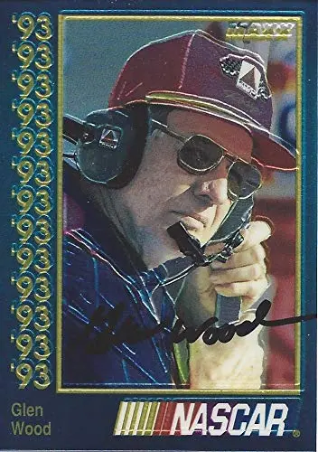 Autographed Glen Wood 1993 Maxx Racing (Winston Cup Series Team Owner) Vintage Chrome Signed Nascar Collectible Trading Card With Coa 1