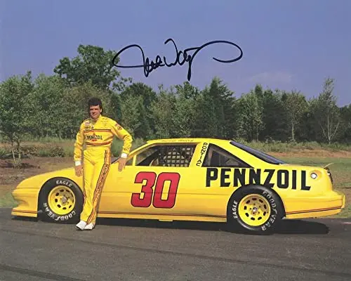 Autographed Michael Waltrip #30 Pennzoil Racing (Winston Cup Series) Vintage Rare Signed Picture 8X10 Inch Nascar Hero Card Photo With Coa 1