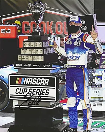 Autographed 2020 Kevin Harvick #4 Busch Racing Darlington Race Win (Southern 500) Victory Lane Trophy Nascar Cup Series Signed Picture 8X10 Inch Glossy Photo With Coa 1