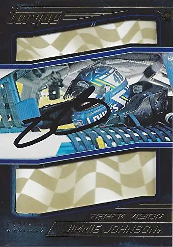 Autographed Jimmie Johnson 2017 Panini Torque Racing Track Vision (#48 Lowes Team) Hendrick Motorsports Signed Nascar Collectible Trading Card With Coa #038/149 1