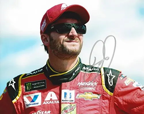 Autographed 2017 Dale Earnhardt Jr. #88 Axalta Racing Retirement Final Season (Pre-Race Pit Road) Monster Energy Cup Signed Collectible Picture Nascar 8X10 Inch Glossy Photo With Coa 1