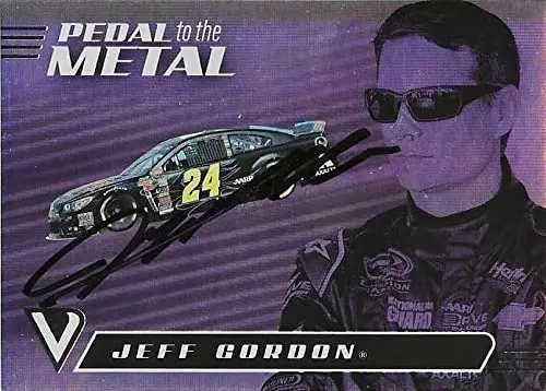 Autographed Jeff Gordon 2021 Panini Chronicles Black Racing Pedal To The Metal (#24 Drive To End Hunger Team) Signed Nascar Collectible Trading Card With Coa 1
