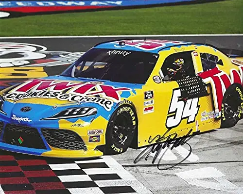 Autographed 2020 Kyle Busch #54 Twix Cookies & Creme Texas Xfinity Win (Victory Burnout) Toyota Supra Signed Picture 8X10 Inch Nascar Glossy Photo With Coa 1
