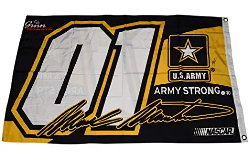 Autographed 2007 Mark Martin #01 U.S. Army Team (Ginn Racing) Army Strong Nextel Cup Series 3X5 Foot Full-Size Nascar Flag With Coa 1