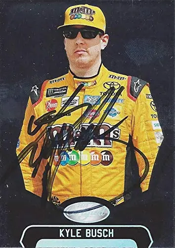 Autographed Kyle Busch 2018 Panini Certified Racing (#18 M&Ms Team) Monster Cup Series Joe Gibbs Racing Chrome Signed Collectible Nascar Trading Card With Coa 1