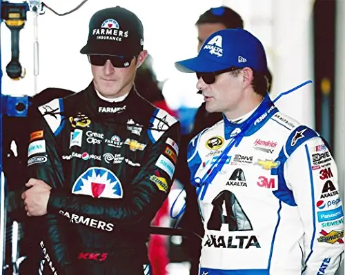 2X Autographed Jeff Gordon & Kasey Kahne 2015 Hendrick Motorsports Team Mates Penn State (Sprint Cup Series Garage Area) Dual Signed Picture Nascar Glossy 8X10 Inch Photo With Coa 1