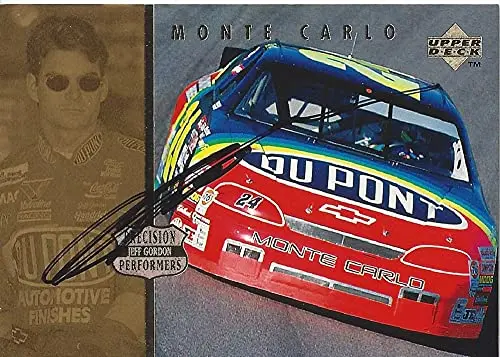Autographed Jeff Gordon 1996 Upper Deck Racing Precision Performers (#24 Dupont Team) Hendrick Motorsports Vintage Signed Collectible Nascar Trading Card With Coa 1