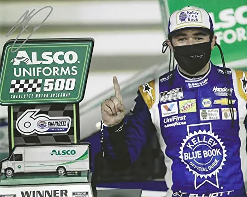 Autographed 2020 Chase Elliott #9 Kelley Blue Book Charlotte Race Win (Victory Lane Trophy) Nascar Cup Series Signed Collectible Picture 8X10 Inch Glossy Photo With Coa 1