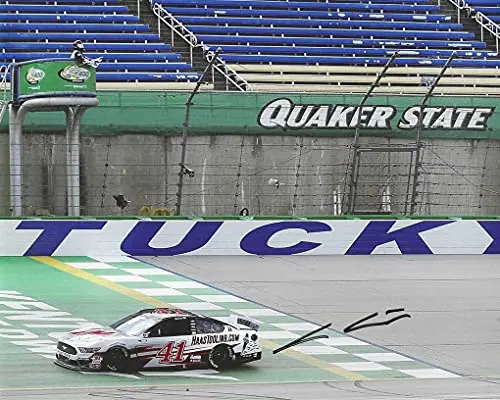 Autographed 2020 Cole Custer #41 Haas Tooling Team Kentucky Race Win (Checkered Flag Victory) Rookie Season Nascar Cup Series Signed Picture 8X10 Inch Glossy Photo With Coa 1
