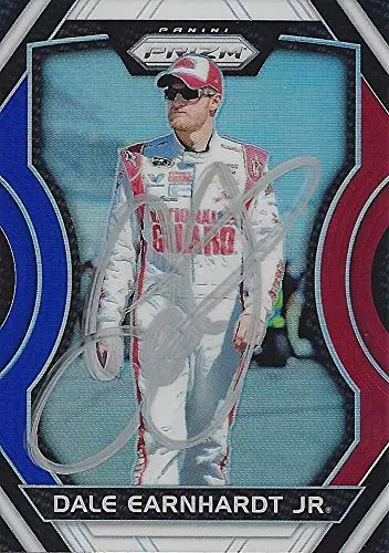 Autographed Dale Earnhardt Jr. 2018 Panini Prizm Racing Red-White-Blue Prizm (#88 National Guard Team) Signed Nascar Collectible Trading Card With Coa And Toploader 1