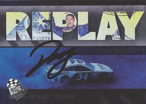 Autographed David Ragan 2014 Press Pass Racing Replay (#34 Farmrich Racing) Talladega Win Insert Signed Collectible Nascar Trading Card With Coa 1