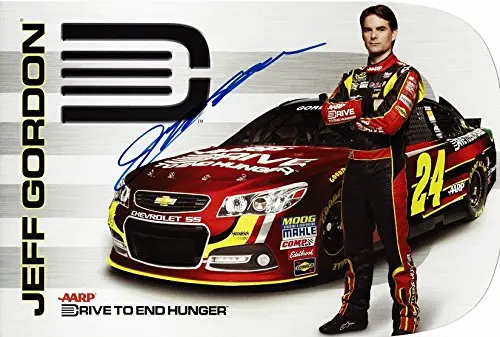 Autographed 2013 Jeff Gordon #24 Aarp/Drive To End Hunger Racing (Hendrick) 7X11 Nascar Hero Card With Coa 1