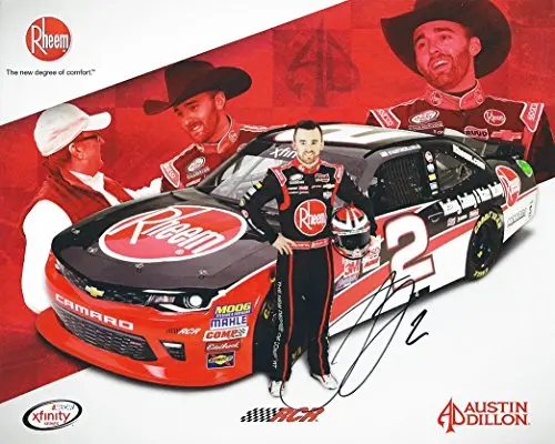 Autographed 2016 Austin Dillon #2 Rheem Racing (Childress) Xfinity Series Signed Picture Nascar 9X11 Inch Hero Card Photo With Coa 1