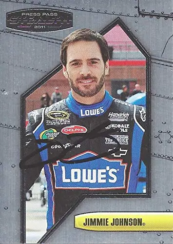 Autographed Jimmie Johnson 2011 Press Pass Stealth Racing (#48 Team Lowes Driver) Hendrick Motorsports Chrome Signed Nascar Collectible Trading Card With Coa 1