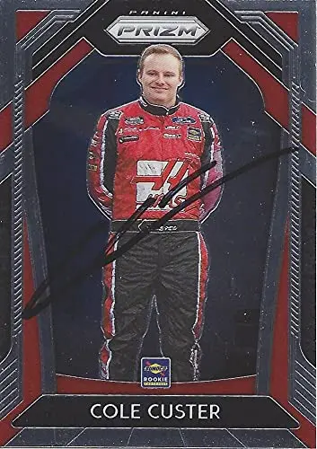 Autographed Cole Custer 2020 Panini Prizm Racing Rookie Season (#41 Stewart-Haas Team) Nascar Cup Series Chrome Signed Collectible Trading Card With Coa 1