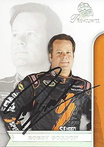 Autographed Robby Gordon 2011 Press Pass Premium Racing (#7 Speed Team) Sprint Cup Series Signed Nascar Collectible Trading Card With Coa 1