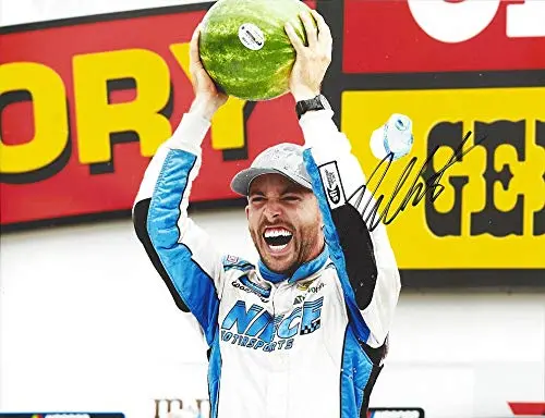 Autographed 2019 Ross Chastain #44 Niece Motorsports Team Iowa Race Winner (Victory Lane Watermelon) Truck Series Signed Collectible Picture Nascar 9X11 Inch Glossy Photo With Coa 1