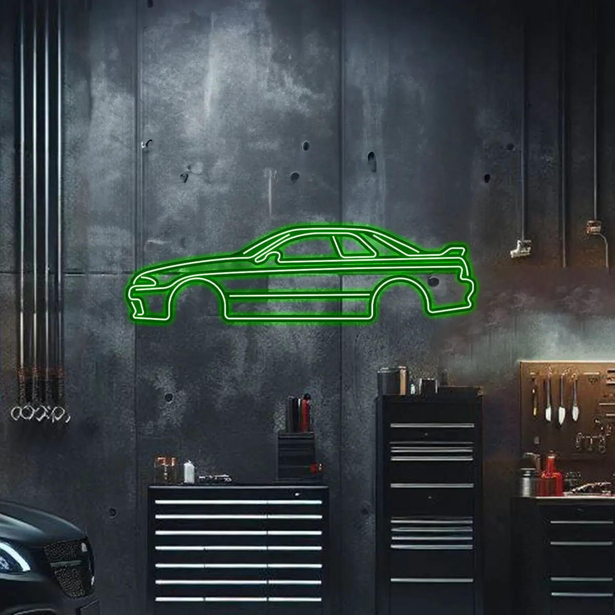 Nissan Skyline GT-R R32 Neon Wall Art – Illuminated Metal Car Decor - Image 4