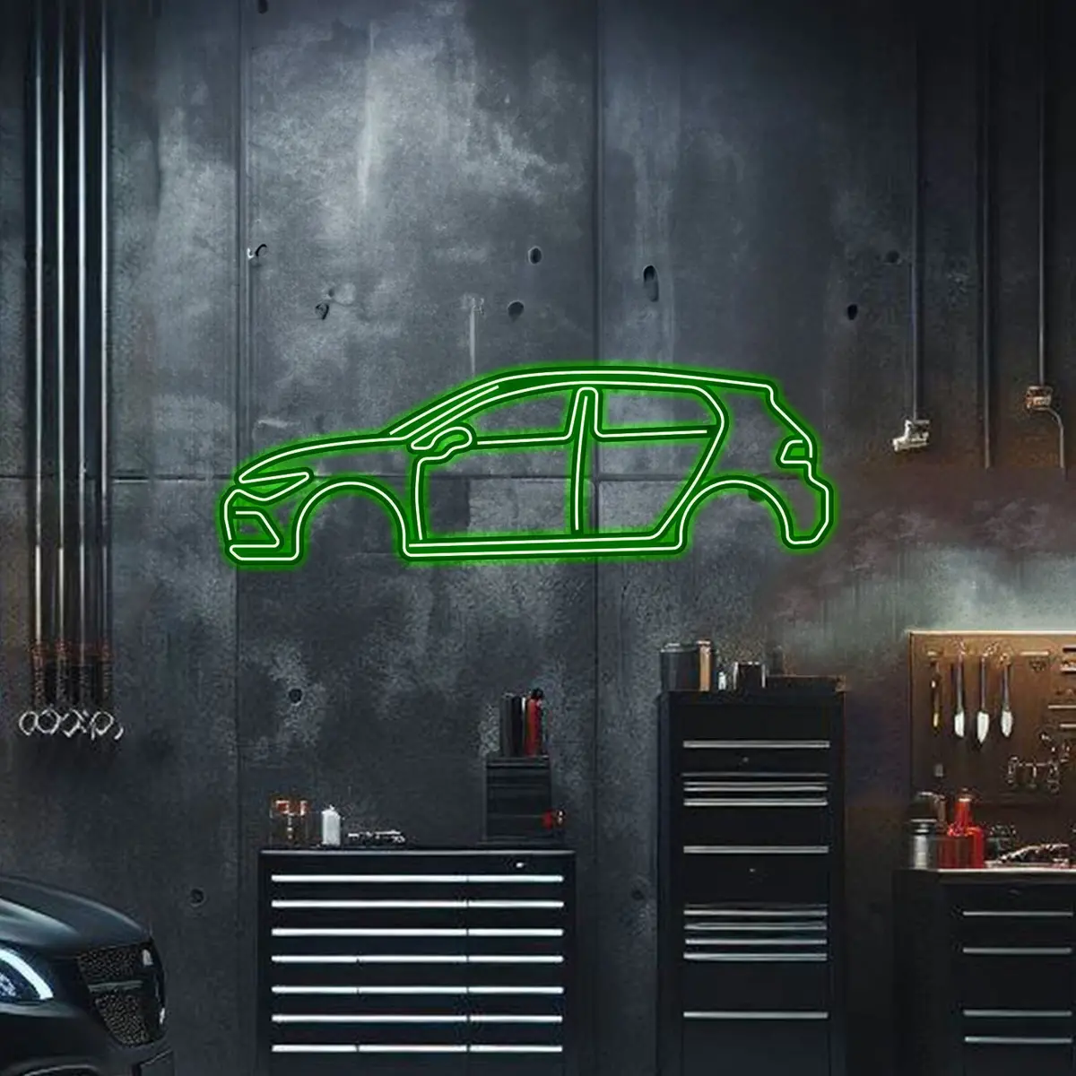 Volkswagen Golf GTI Neon Wall Decor – Sporty Hatchback Accent - Image 4