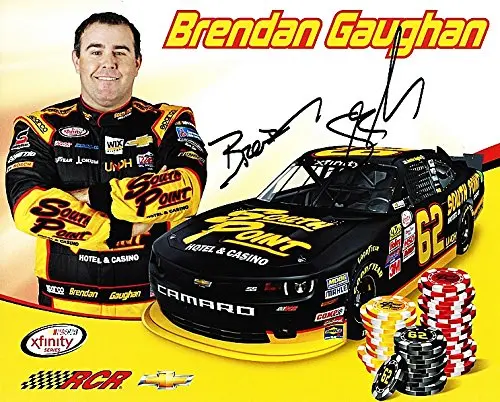Autographed 2015 Bredan Gaughan #62 South Point Racing (Hotel & Casino) Xfinity Series Camaro 8X10 Signed Nascar Hero Card With Coa 1