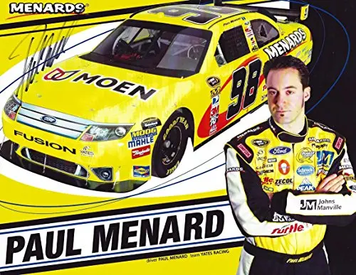 Autographed 2010 Paul Menard #98 Menards Racing (Moen) Signed 9X11 Picture Nascar Hero Card With Coa 1