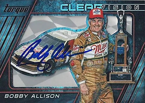 Autographed Bobby Allison 2016 Panini Torque Racing Clear Vision (#12 Miller High Life Team) Insert Signed Nascar Collectible Trading Card With Coa 1