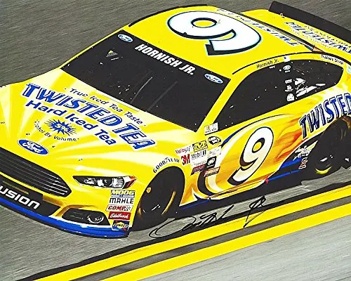 Autographed 2015 Sam Hornish Jr. #9 Twisted Tea Racing (Petty Motorsports) Sprint Cup Series 8X10 Picture Signed Nascar Glossy Photo With Coa 1