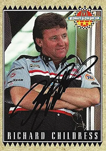 Autographed Richard Childress 1992 Maxx Racing Mcdonald's All-Star Race Team (Rare) Rcr Car Owner Vintage Signed Collectible Nascar Trading Card With Coa 1