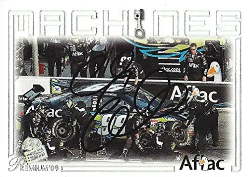 Autographed Carl Edwards 2009 Press Pass Premium Machines (#99 Aflac Racing) Roush Fenway Team Signed Collectible Nascar Trading Card With Coa 1