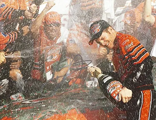 Autographed 2000 Dale Earnhardt Jr. #8 Budweiser Racing Richmond Race Win (Victory Lane Celebration) Winston No Bull Vintage Signed Collectible Picture Nascar 9X11 Inch Glossy Photo With Coa 1