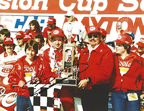 Autographed 1985 Bill Elliott #9 Coors Melling Racing Daytona 500 Champion (Victory Lane Trophy Pose) Vintage Signed Collectible Picture Nascar 9X11 Inch Glossy Photo With Coa 1