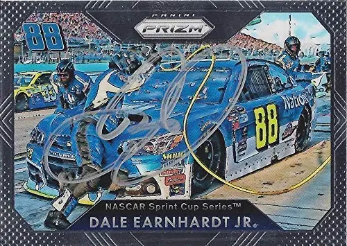 Autographed Dale Earnhardt Jr. 2016 Panini Prizm Racing (#88 Nationwide Car Pit Road) Sprint Cup Series Chrome Signed Nascar Collectible Trading Card With Coa And Toploader 1