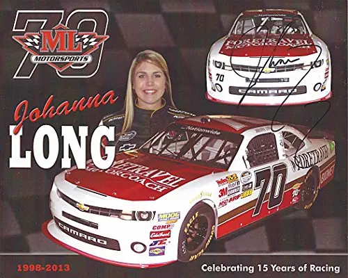 Autographed 2013 Johanna Long #70 Foretravel Racing (Nationwide Series) Signed Picture 8X10 Nascar Hero Card With Coa 1